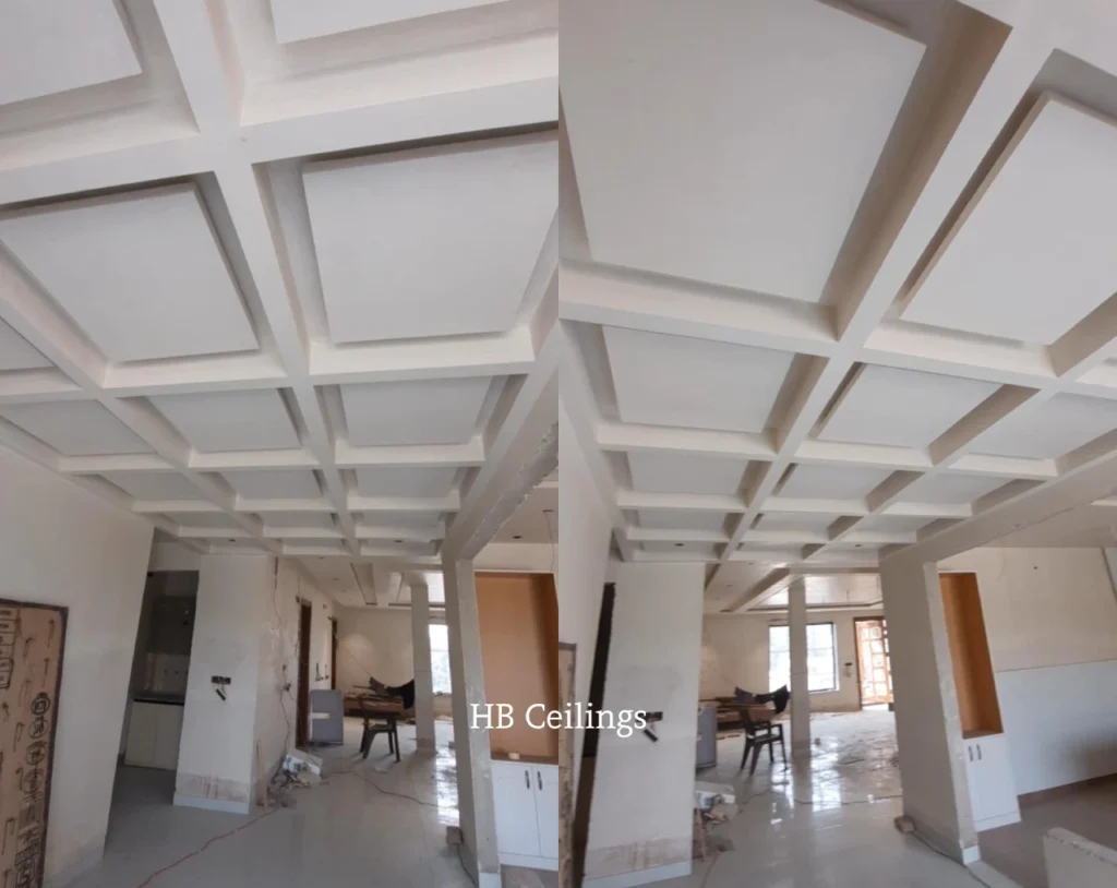 coffered duplex false ceiling design 2