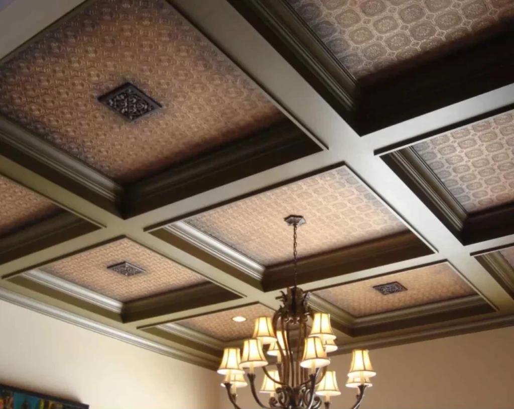 coffered duplex false ceiling design 3